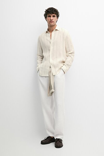 Massimo Dutti %100 Keten jogger pantolon