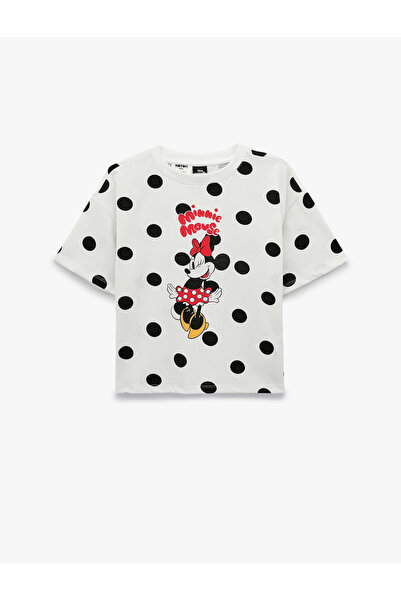 Koton Minnie Mouse Printed Cotton Crew Neck Licensed T-Shirt