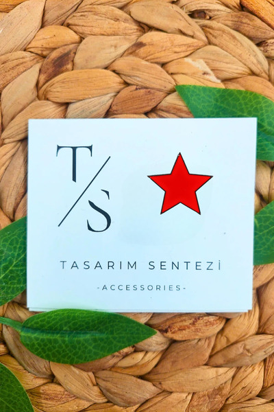 Tasarım Sentezi Rozet Metal Broş Kirmizi Kizil Yildiz Red Star Yaka Çanta Kıy...