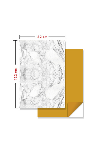 TİNK Kendinden Yapışkanlı Mermer Desenli Panel Beyaz Mermer Desen 82x122 (1 A...