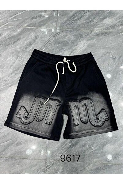 classy moda Embossed Black Oversize Shorts