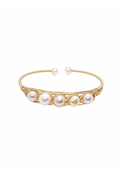 DOĞA KUTUSU Natural Pearl, Casual, Stylish, Knitted, Copper Women's Bracelet