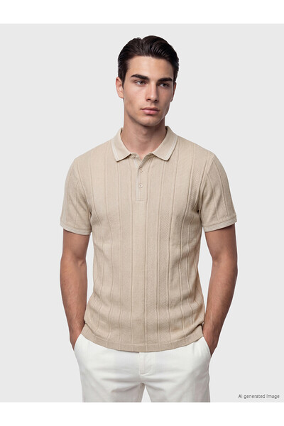LC Waikiki Peak New Season Polo Neck Striped Men's T-Shirt