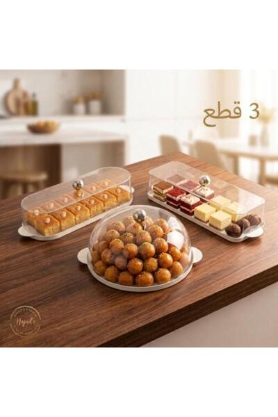 Generic 3Pcs Acrylic Lid Serving Dish Set for Food and Catering
