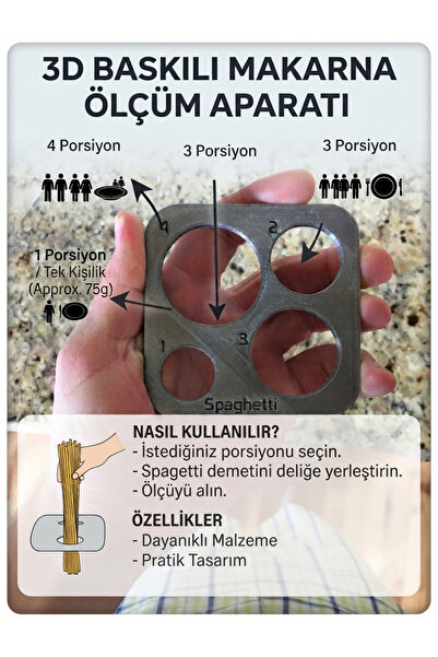TANORIAN Spagetti Porsiyon Ölçüm Aparatı Pratik Makarna Ölçüm Aleti