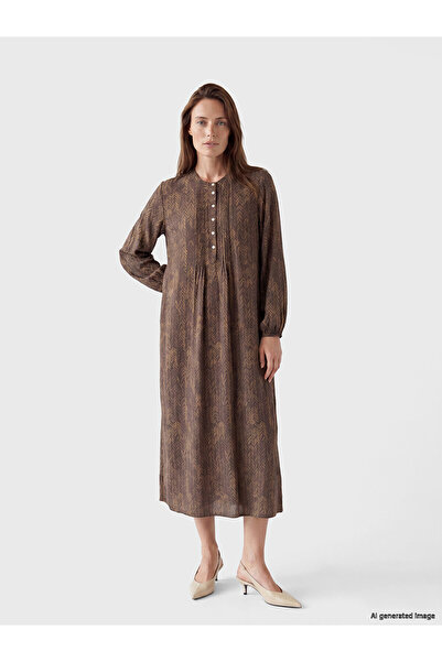 LC Waikiki Özmarka New Season Ruling Collar Patterned Dress