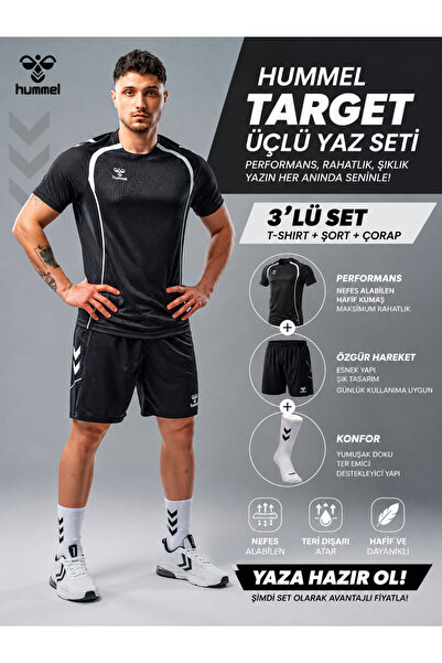hummel Target Üçlü Yaz Seti T-shirt+Şort+Çorap
