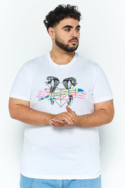 Diesel Men Crew Neck Short Sleeve Graphic Print T-shirt, White