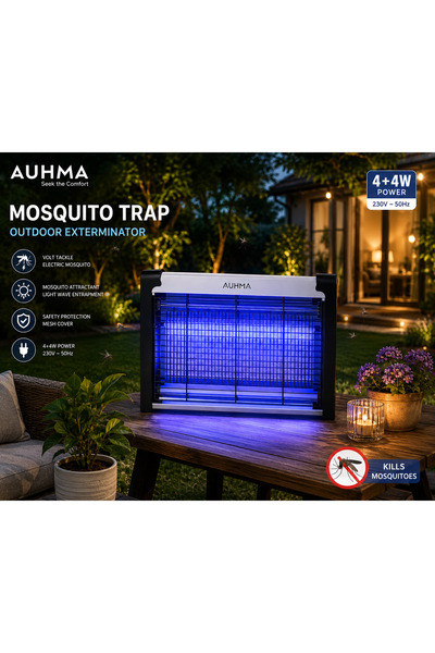 ABRAXTECH Çift Lambalı Elektrikli Sinek ve Sivrisinek Öldürücü Cihaz 8W (4+4W...