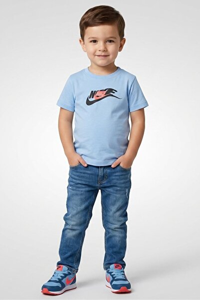 Nike Toddlers Boy Short Sleeve Brand Logo Outdoor T-Shirt, Blue