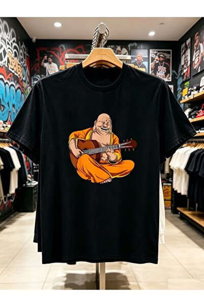 23 nisan Funny Playing Guitar Zen Yoga Meditation Graphic Tee for Men 1pc
