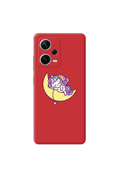 Other Xiaomi Poco X5 Sleeping horse Red Colored Silicone TPU Θήκη