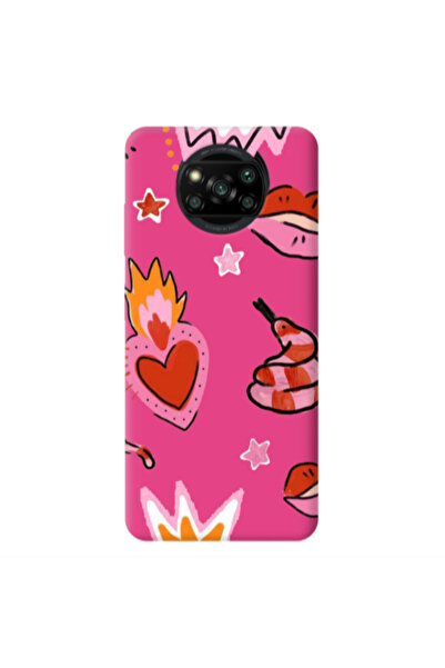 Other Xiaomi Poco X3 /X3 Pro Snake heart Fuchsia Colored Silicone TPU Θήκη