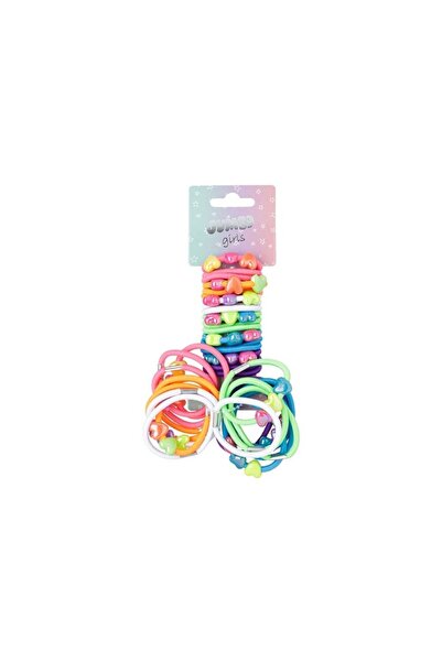 OEM Set 36 buc elastice de păr pentru fete cu inimi, multicolore, coafuri vesele