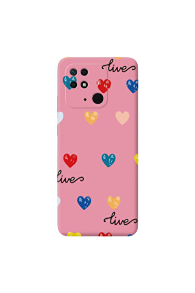 Other Xiaomi Redmi 10C Heart Lives Pink Colored Silicone TPU Θήκη