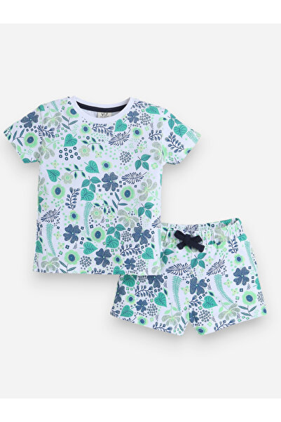 Victor and Jane By Styli Girls All-Over Print T-Shirt and Shorts Set