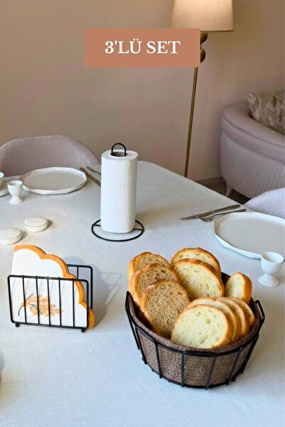 Edora Home Set of 3 Black Cage Napkin Holder Vertical Paper Towel Holder Oval...
