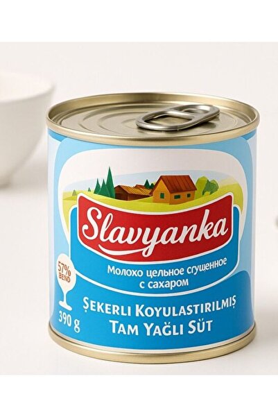 slavyanka KOYULAŞTIRILMIŞ TAM YAĞLI SÜT 390 GR*1'Lİ
