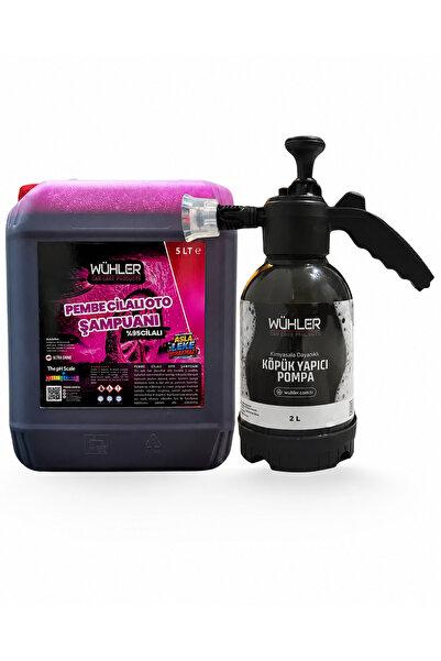 Wühler %95 Cilalı Pembe Oto Şampuanı 5 LT + 🎁 HEDİYE KÖPÜK ATAN Basınçlı Pom...