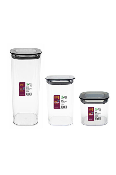 Decobella Set of 3 Square Food Containers 50870 - Transparent