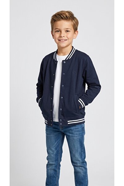 ADA YILDIZ KİDS Boy's College Cardigan with Buttons, Navy Blue Color, 11/15 Y...