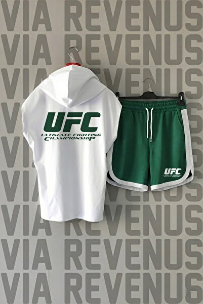 Vordevia Ufc Front and Back Printed Zero Sleeve Hooded Sports Tshirt and Cust...