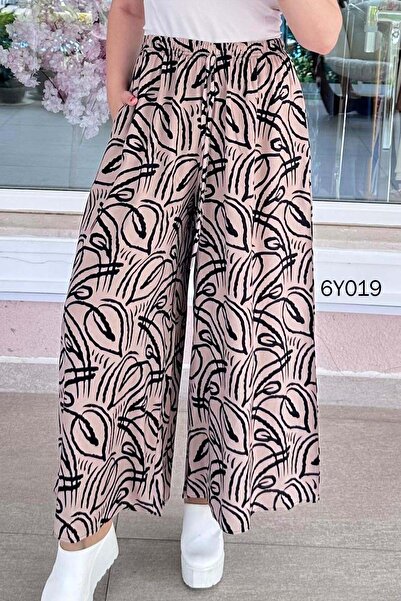 İnce Topuk Pocketed Casual Viscose Pants 6Y019