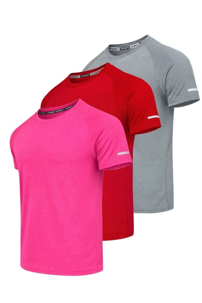 pandy 3-Pack of Quick-Dry Athletic Technical Sports T-Shirts