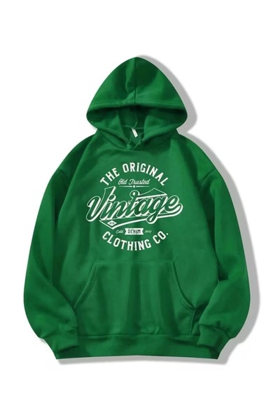 ZİYMO Unisex Hooded Printed Relaxed Fit Sweatshirt
