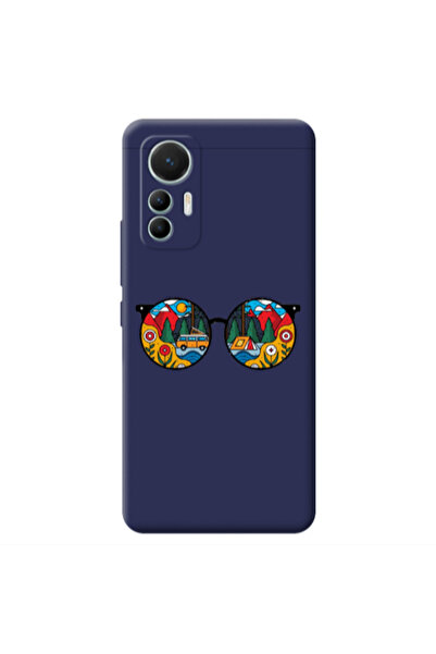 Other Xiaomi Mi 12 Lite Round Glasses Dark blue Colored Silicone TPU Θήκη