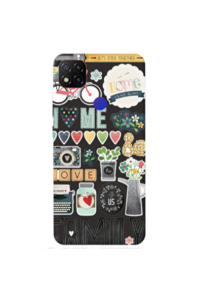 Other Xiaomi Redmi 9c Family love home Black Colored Silicone TPU Θήκη