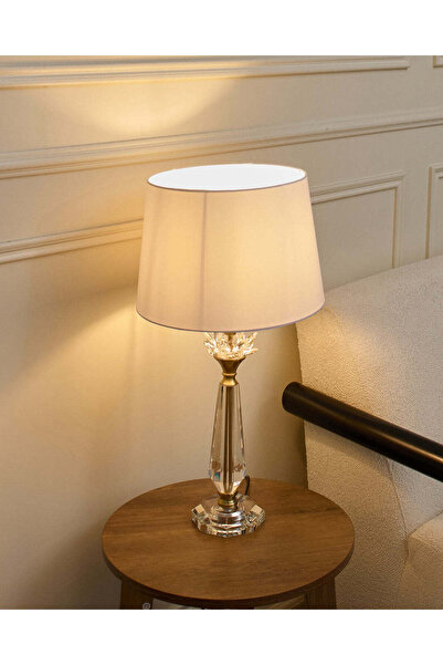 REDTAG White Crystal Lotus Table Lamp