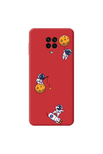 Other Xiaomi Redmi Note 9 Pro Cute astronauts Red Colored Silicone TPU Θήκη