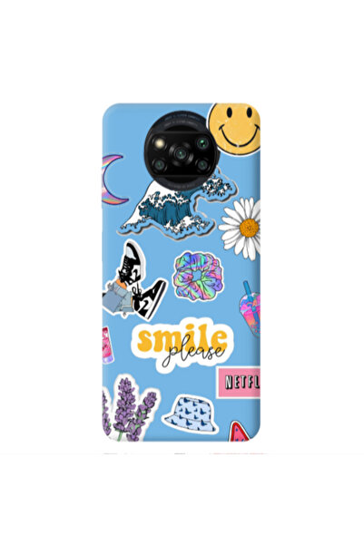 Other Xiaomi Poco X3 /X3 Pro Smile Moon Blue Colored Silicone TPU Θήκη