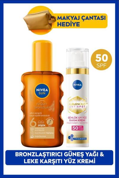 NIVEA SPF50 Luminous630 Leke Karşıtı Gündüz Yüz Kremi ve Bronzlaştırıcı Güneş...