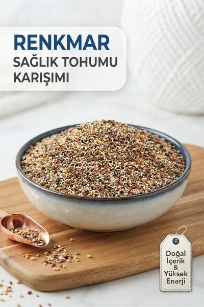 renkmar Sağlık tohumu muhabbet kanarya cennet sultan ispinoz vb kuşlar 100gr