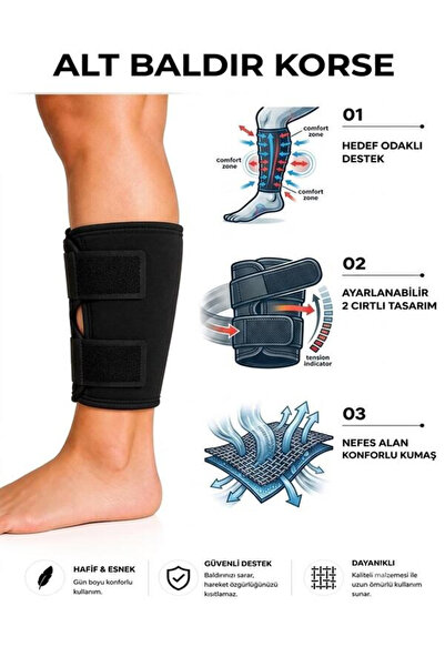 Ankaflex Unisex Alt Baldır Destek Bandajı Ayarlanabilir Kaval Kemiği Korsesi ...