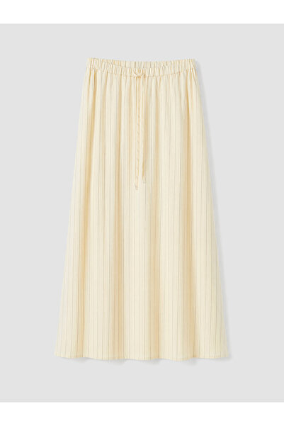 LC Waikiki Vizyon New Season Striped Modal Blend Skirt with Elastic Waist