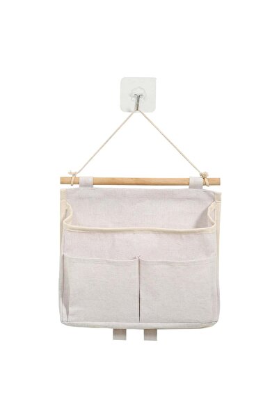 choice2 Beige Wall Mounted Storage Bag, Bedside Hanging Storage Bag, Dormitor...