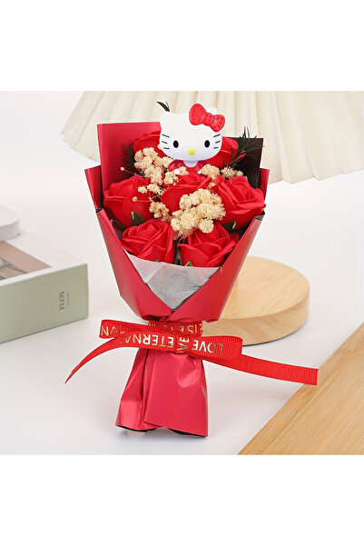 choice2 Red Sanrio bouquet mini hand-tied flower, Hello Kitty character hand-...