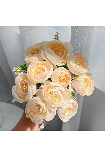 Choice6 1PCS Champagne 1Pcs Peony Artificial Flowers Bouquet 30cm 10 Heads Fa...