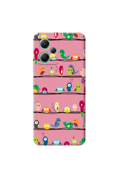 Other Xiaomi Redmi Note 12 Pro 5G birds Pink Colored Silicone TPU Θήκη