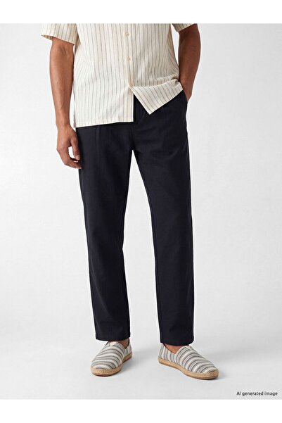 LC Waikiki Lcw Vision Navy Blue Regular Fit Men's Pleated Trousers