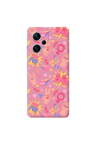 Other Xiaomi Poco X5 Grl Pwr 2 Pink Colored Silicone TPU Θήκη