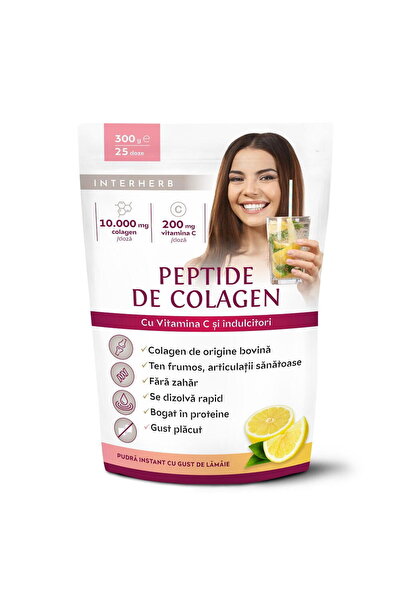 Interherb Peptide de Colagen Pudra cu Aroma de Lamaie 300g