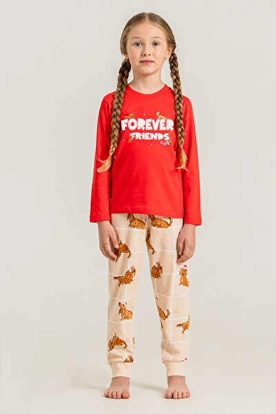 Rolypoly Girls Forever Friends Red Long Sleeve Pajama Set Rp3907-C-V1