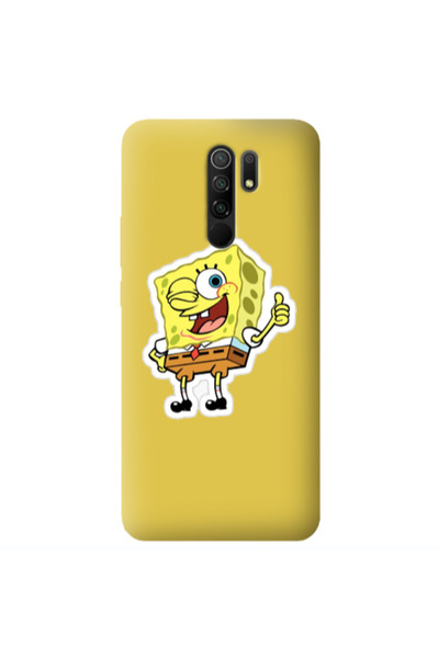 Other Xiaomi Redmi 9 spongebob2 Yellow Colored Silicone TPU Θήκη