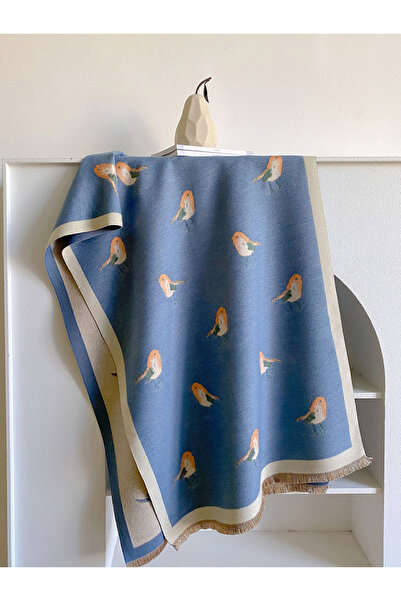 Choice Blue Thick Cashmere Blanket Women Scarf Warm Pashmina Shawl Winter Wra...
