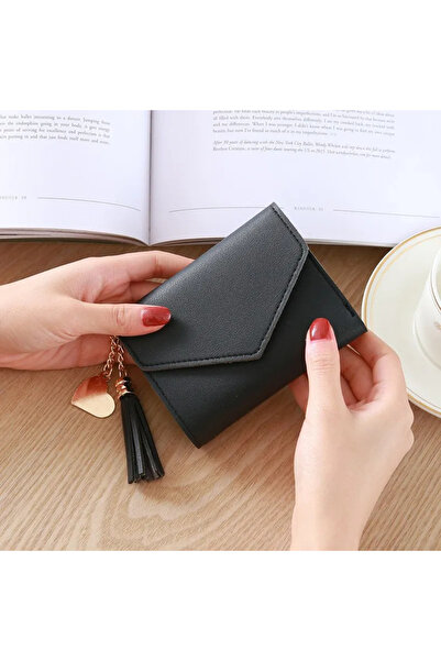 Choice black Fashion Short Women Wallets PU Leather Women Luxury Tassels Wall...