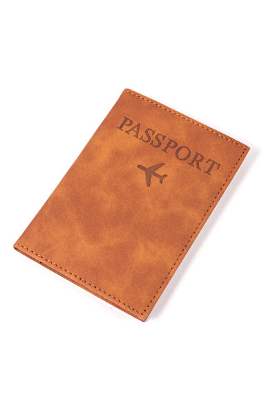Choice1 Brown Airplane Passport Cover Case for Women Men Travel Passport Case...